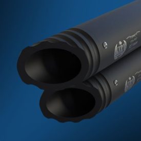 Ribbed Slant Exhaust End Cap - Black 100 mm