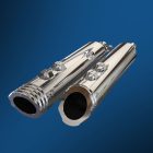 Ribbed Slant terminal de escape – Pulido 84 mm