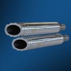 Ribbed Slant terminal de escape – Pulido 84 mm