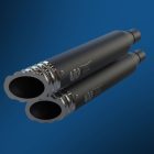 Ribbed Slant terminal de escape – Pulido 84 mm