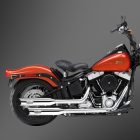 Softail 2007-2017/2 Rock exhaust for Harley-Davidson - Polished - DLX